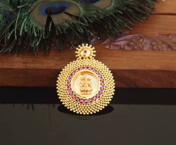 Kerala style gold plated palakka temple pendant 1