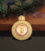 Kerala style gold plated palakka temple pendant