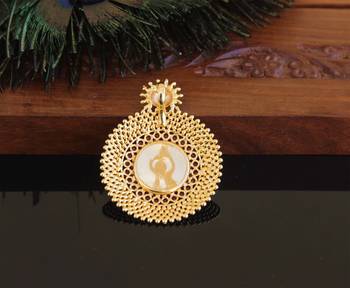 Kerala style gold plated palakka temple pendant 3