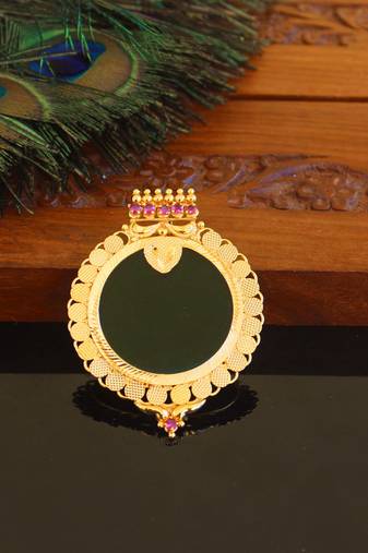 Kerala style gold plated palakka pendant