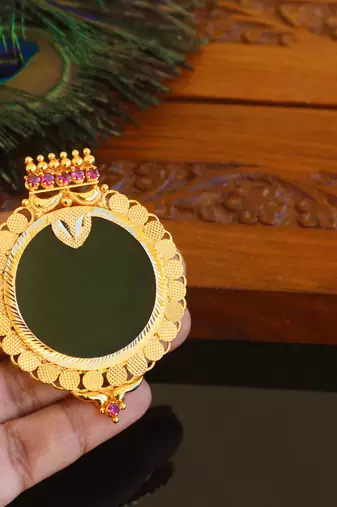 Kerala style gold plated palakka pendant