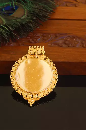 Kerala style gold plated palakka pendant
