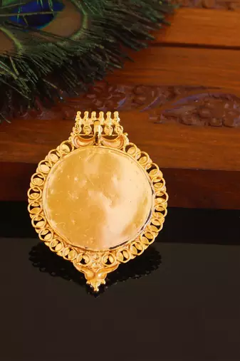 Kerala style gold plated palakka pendant