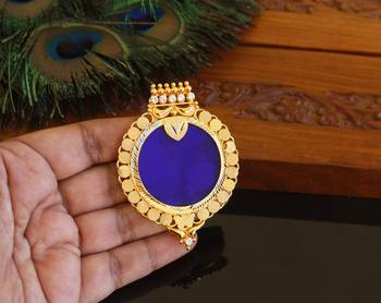 Kerala style gold plated palakka pendant 2