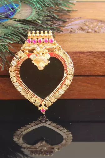 Kerala style gold plated palakka pendant