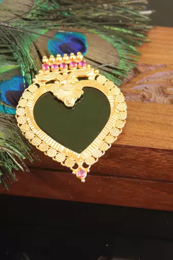 Kerala style gold plated palakka pendant