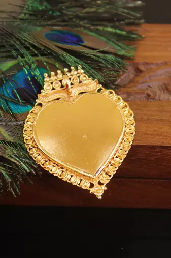 Kerala style gold plated palakka pendant