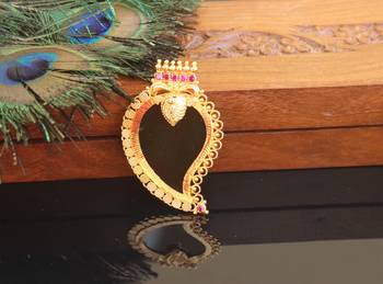Kerala style gold plated mango palakka pendant 1