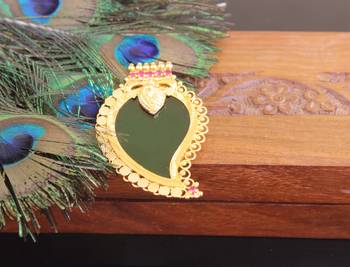 Kerala style gold plated mango palakka pendant 2