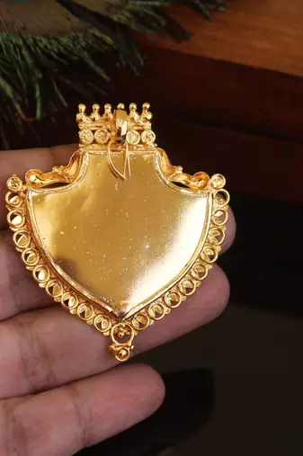 Kerala style gold plated palakka pendant