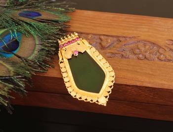 Kerala style gold plated palakka nagapadam pendant 1