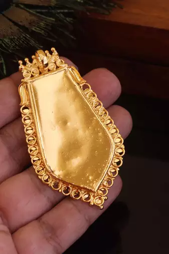 Kerala style gold plated palakka nagapadam pendant