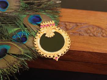 Kerala style gold plated palakka pendant 1