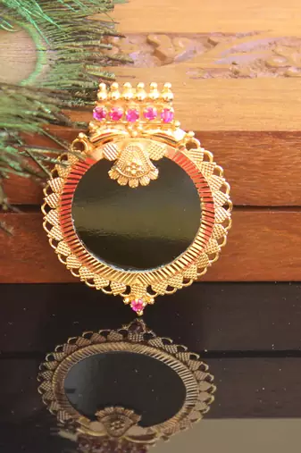 Kerala style gold plated palakka pendant
