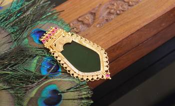 Kerala style gold plated palakka nagapadam pendant 2