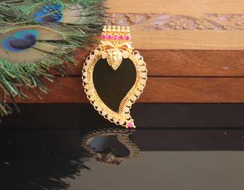 Kerala style gold plated mango palakka pendant 2