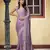 Trendmalls Satin Silk with heavy Embroidery Designer Work Purple saree with Blouse Piece