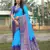 Sky blue woven design bandhej kanjivaram soft silk blend saree