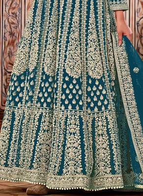 Morepeach Net Bridal Embroidered Abaya Anarkali Suit 3