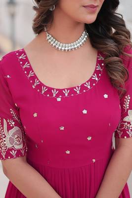 Premium Designer Pink Colour Readymade Gown Collections 5