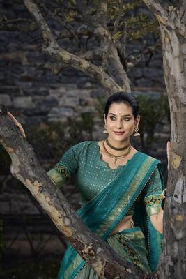 Women's Tussar Silk With Foil Print Lehenga Choli  3