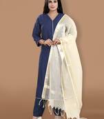 Gold Tissue Dupatta with Tassels