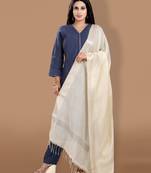 Gold Cotton Dupatta with Tassels