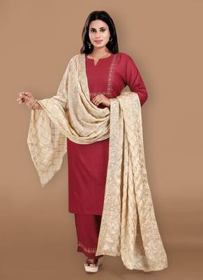 Gold Georgette Embroidered Dupatta 2