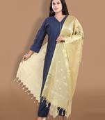 Gold Zari Woven Banarasi Brocade Dupatta