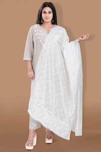 White Embroidered Dupatta