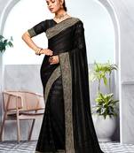 Black Zari Embroidery Border Art Silk Saree