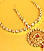 Ruby Royal Kundan Meenakari  Filigree Bridal Maang Tikka