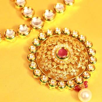 Ruby Royal Kundan Meenakari  Filigree Bridal Maang Tikka 2