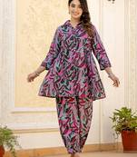  multi leaf print cotton co-ord set