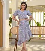  grey cotton floral print co-ord set