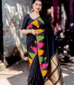  Black Silk Blend Sarees With Blouse