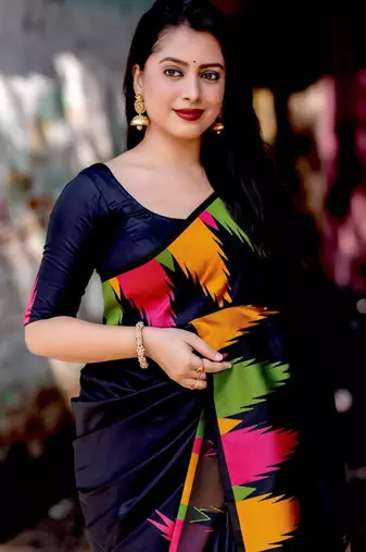  Black Silk Blend Sarees With Blouse