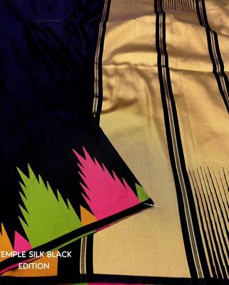  Black Silk Blend Sarees With Blouse 4