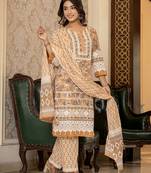 Yufta mustard floral print straight pakistani style kurta trouser and dupatta set