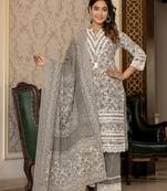 Yufta black lacework pakistani style kurta trouser and dupatta set