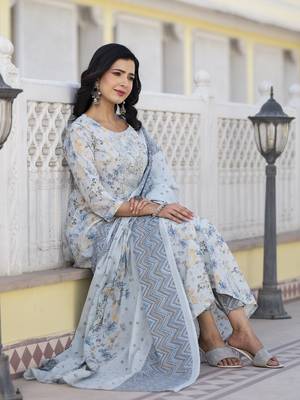  grey sequins work anarkali kurta trouser and dupatta set 5