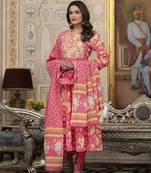  pink zari work kurta pant dupatta set