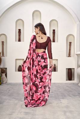 Sophisticated Pink Weight Less Classic Sari 2