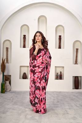 Sophisticated Pink Weight Less Classic Sari 3