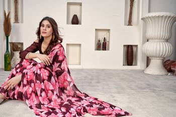 Sophisticated Pink Weight Less Classic Sari 5
