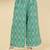 girls green sleeveless cotton printed & embellished crop top with coordinating palazzo set