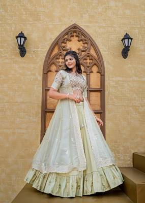 ready to wear joya silk lehanga blouse with shrug  1
