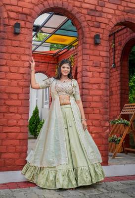 ready to wear joya silk lehanga blouse with shrug  6