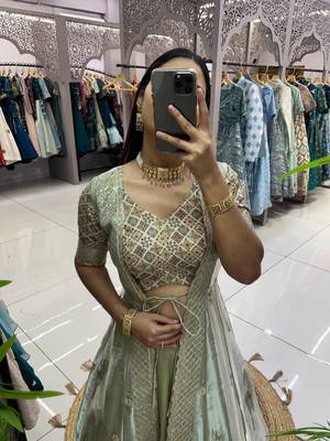 ready to wear joya silk lehanga blouse with shrug  7