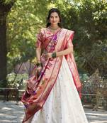 Women Jacquard Silk Paithani Design With Weaving Zari Work Lehenga Choli 